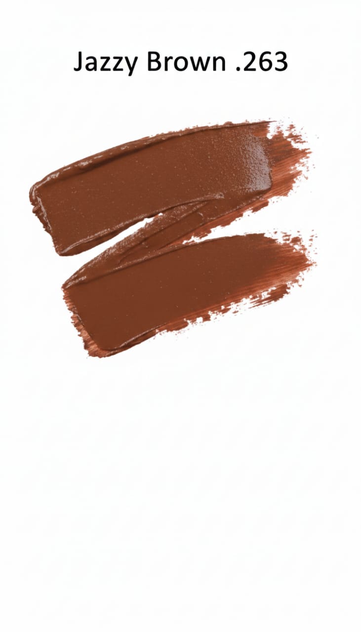 Medora matte lipstick shade 263 jazzy brown swatch - Brown colours collection 