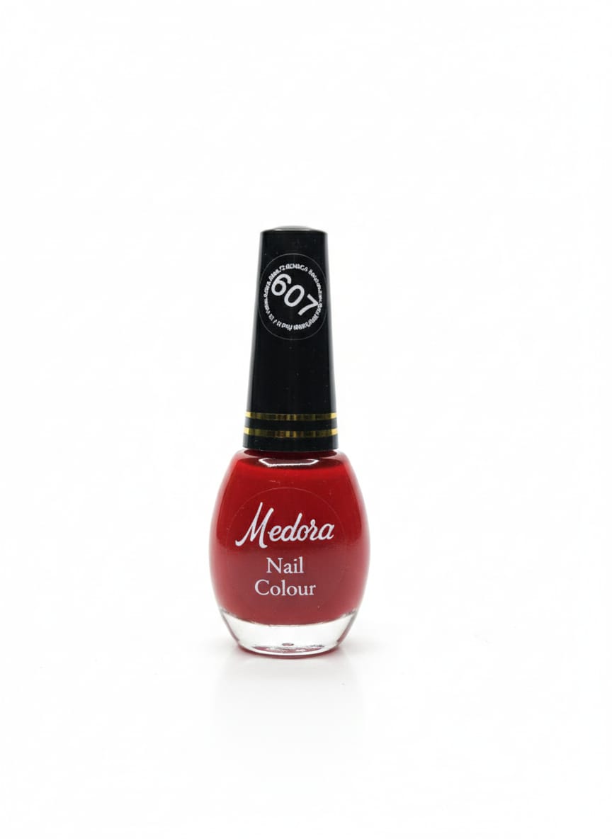 Medora fashion metallic nail polish - nail paint shade 607 (10ml) - Red colours collection 