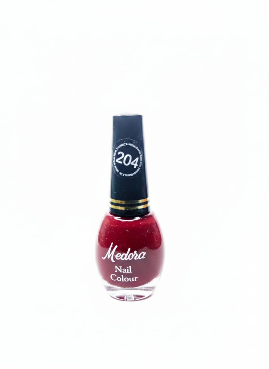 Medora matte nail polish - Nail paint shade Garnet 204 (10ml) - Maroon colours collection 