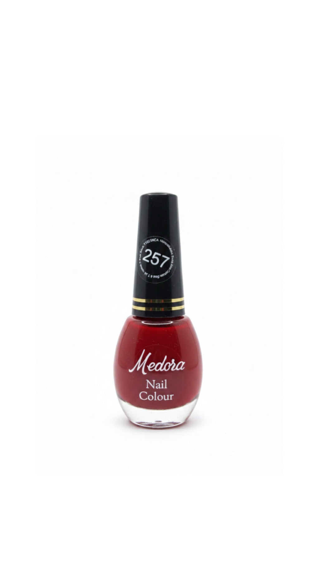 Medora matte nail polish - Nail paint shade Red Diamond 257 (10ml) - Red colours collection 