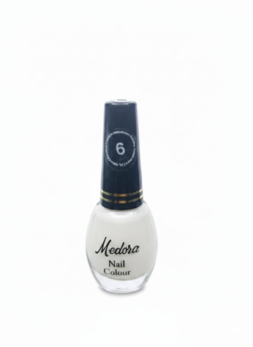 Medora fashion metallic nail polish - nail paint shade 6 (10ml) - White colours collection 
