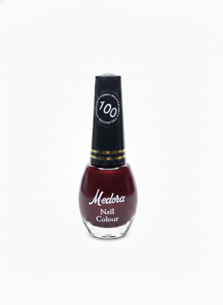 Medora Glossy nail polish - nail paint shade 100 (10ml) - Maroon colours collection 