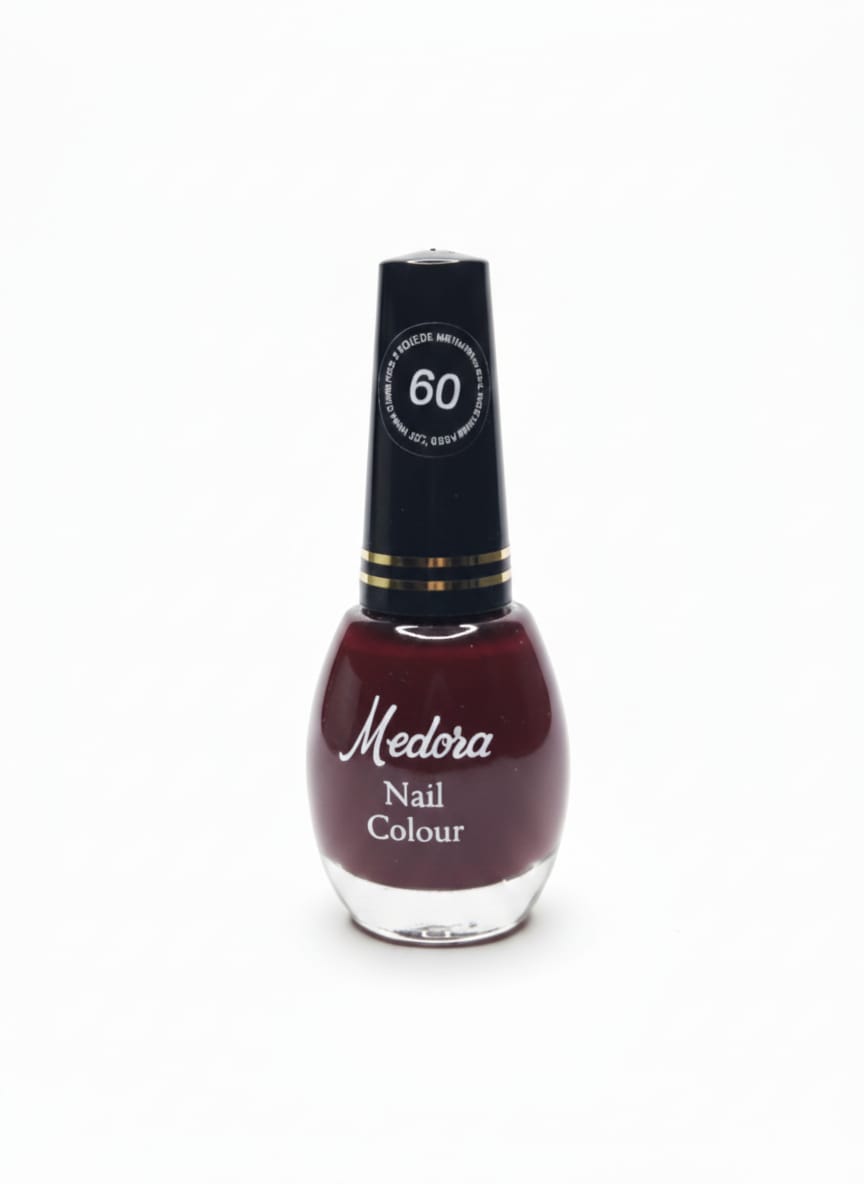 Medora Glossy nail polish - nail paint shade 60 (10ml) - Maroon colours collection 