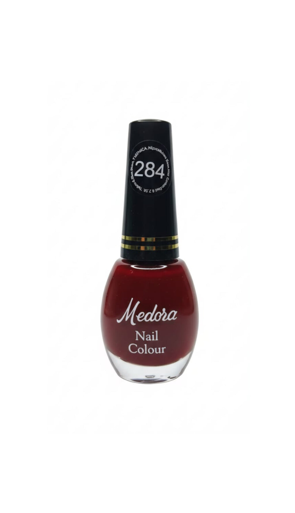 Medora matte nail polish - Nail paint shade True Maroon 284 (10ml) - Maroon colours collection 
