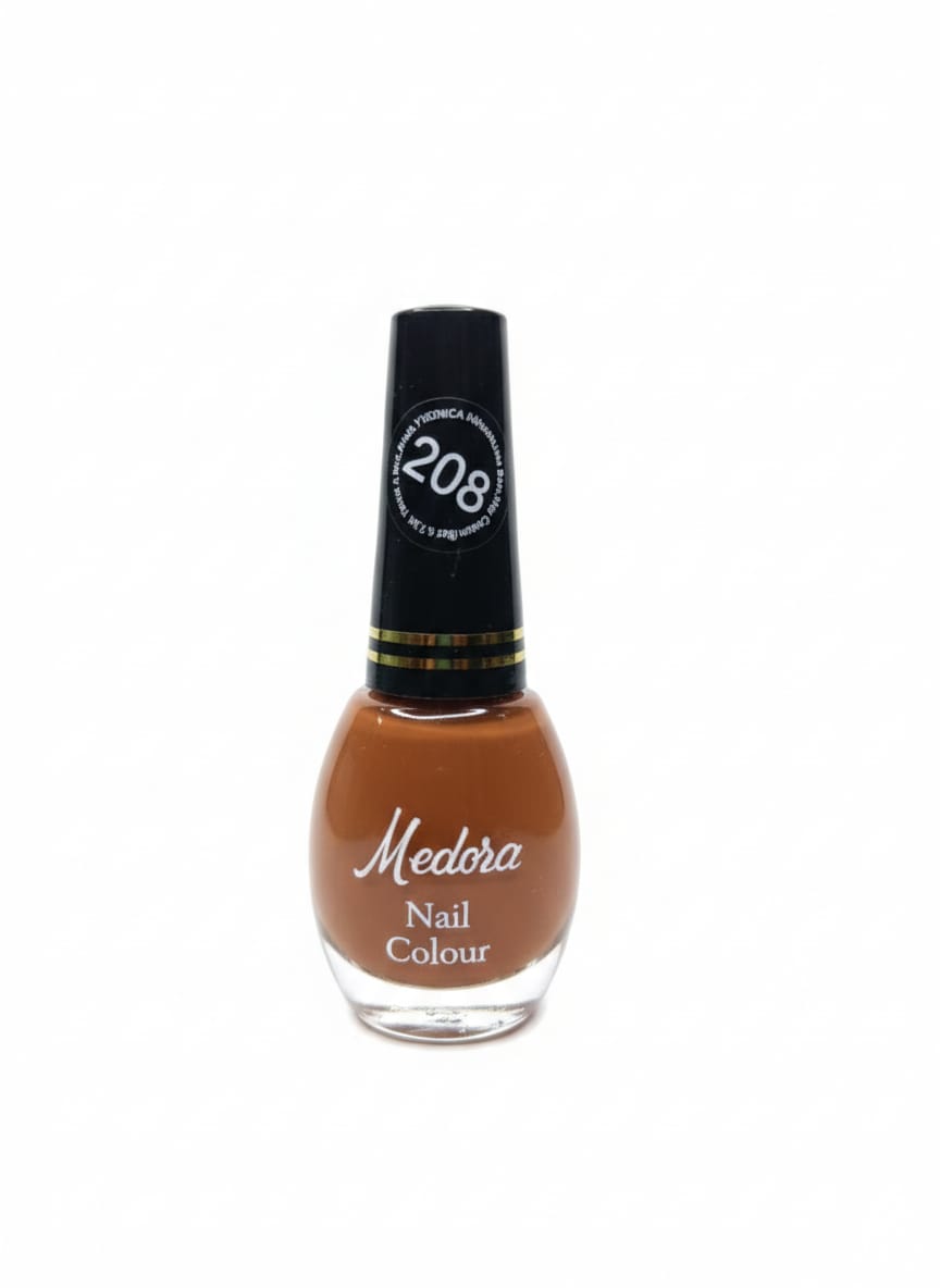 Medora matte nail polish - Nail paint shade Terracotta 208 (10ml) - Brown colours collection 