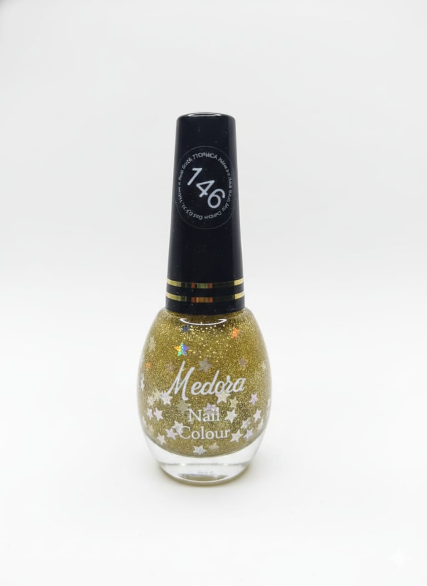 Medora Glitter nail polish - Nail paint shade 146 (10ml) - Shimmery colours collection 