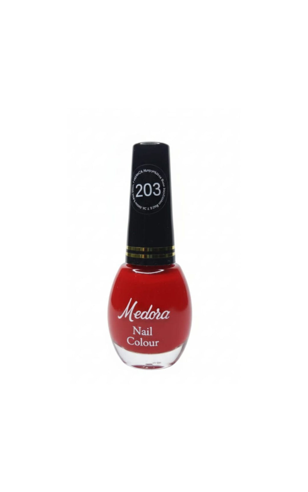 Medora matte nail polish - Nail paint shade Real red 203 (10ml) - Red colours collection 