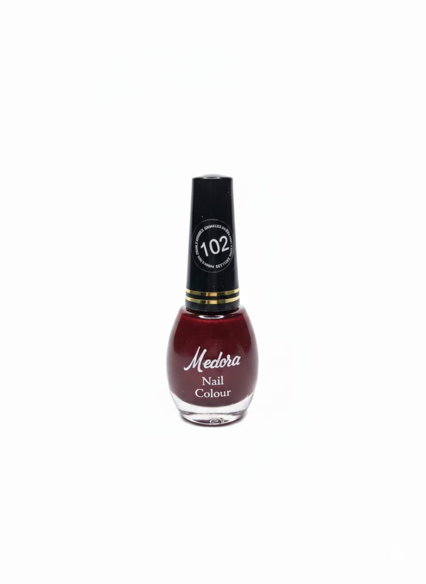 Medora Glossy nail polish - nail paint shade 102 (10ml) - Maroon colours collection                