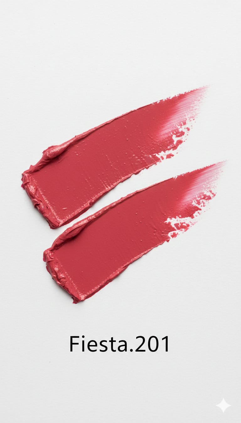 Medora matte lipstick shade 201 fiesta Swatch - pink colours collection 