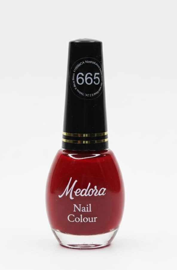 Medora fashion metallic nail polish - nail paint shade 665 (10ml) - Maroon colours collection 