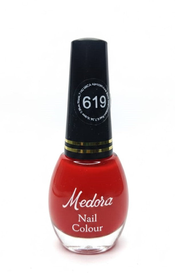 Medora fashion metallic nail polish - nail paint shade 619 (10ml) - Red colours collection 