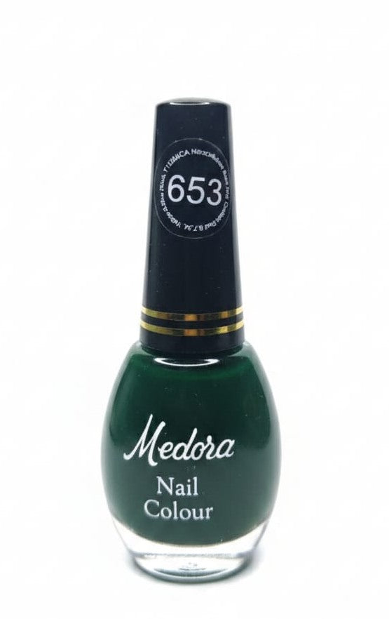 Medora fashion metallic nail polish - nail paint shade 653 (10ml) - Green colours collection 