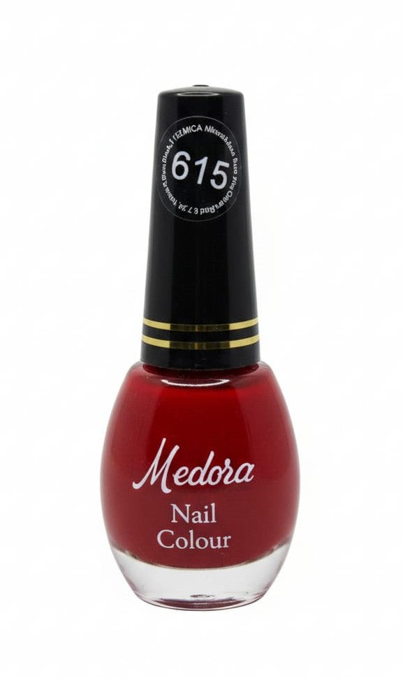 Medora fashion metallic nail polish - nail paint shade 615 (10ml) - Red colours collection 