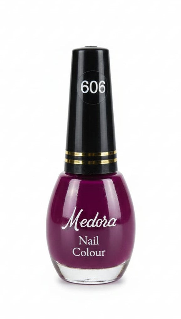 Medora fashion metallic nail polish - nail paint shade 606 (10ml) - purple colours collection 