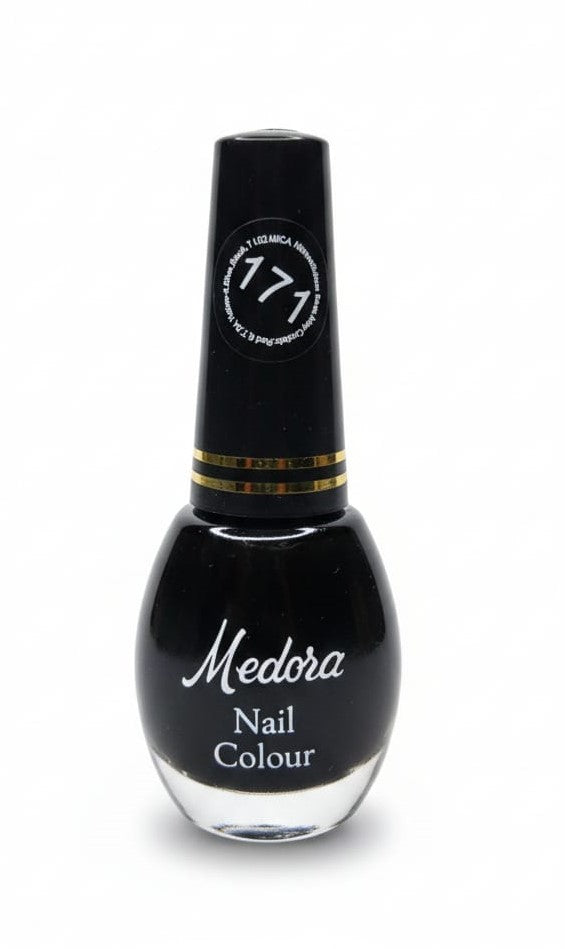 Medora fashion metallic nail polish - nail paint shade 171 (10ml) - Black colours collection 