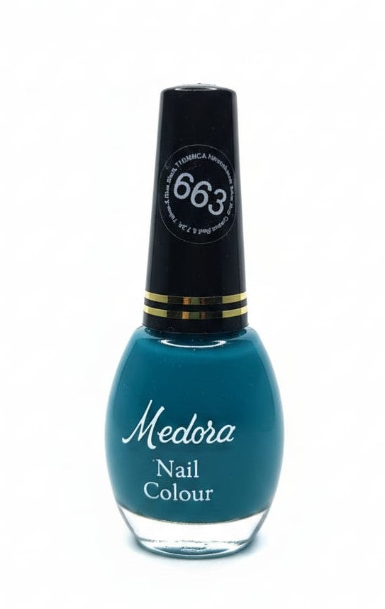 Medora fashion metallic nail polish - nail paint shade 663 (10ml) - Green colours collection 