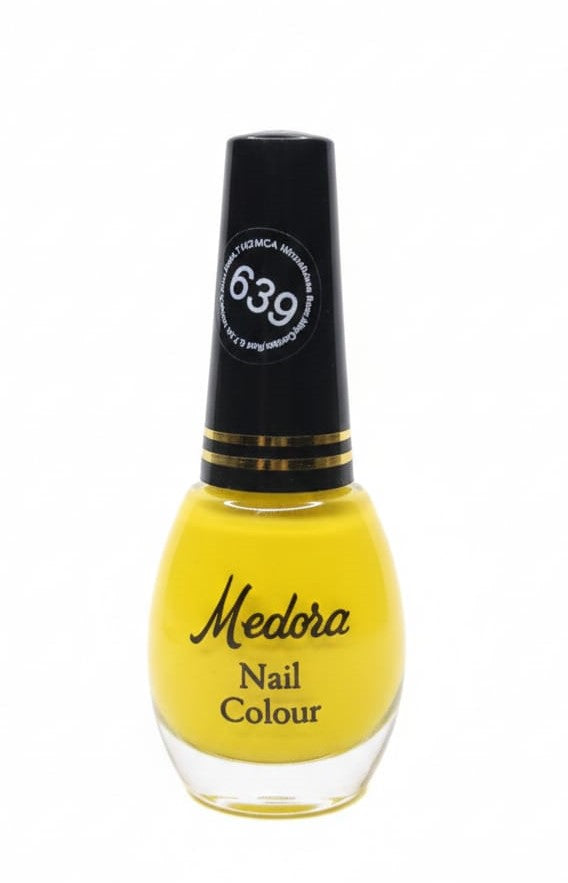 Medora fashion metallic nail polish - nail paint shade 639 (10ml) - Yellow colours collection 