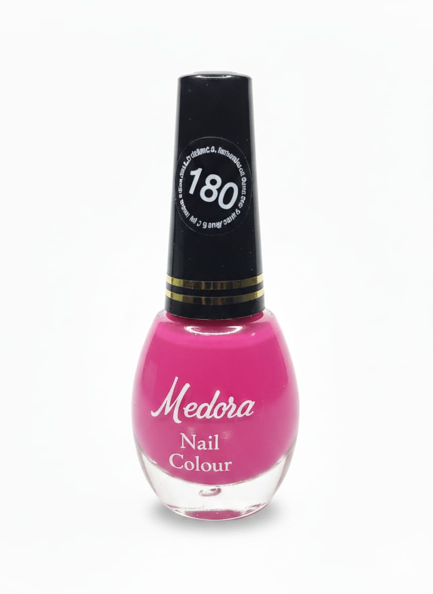 Medora fashion metallic nail polish - nail paint shade 180 (10ml) - Shocking pink colours collection 