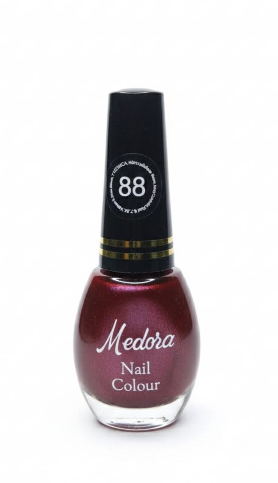 Medora fashion metallic nail polish - nail paint shade 88 (10ml) - Mehroon colours collection 