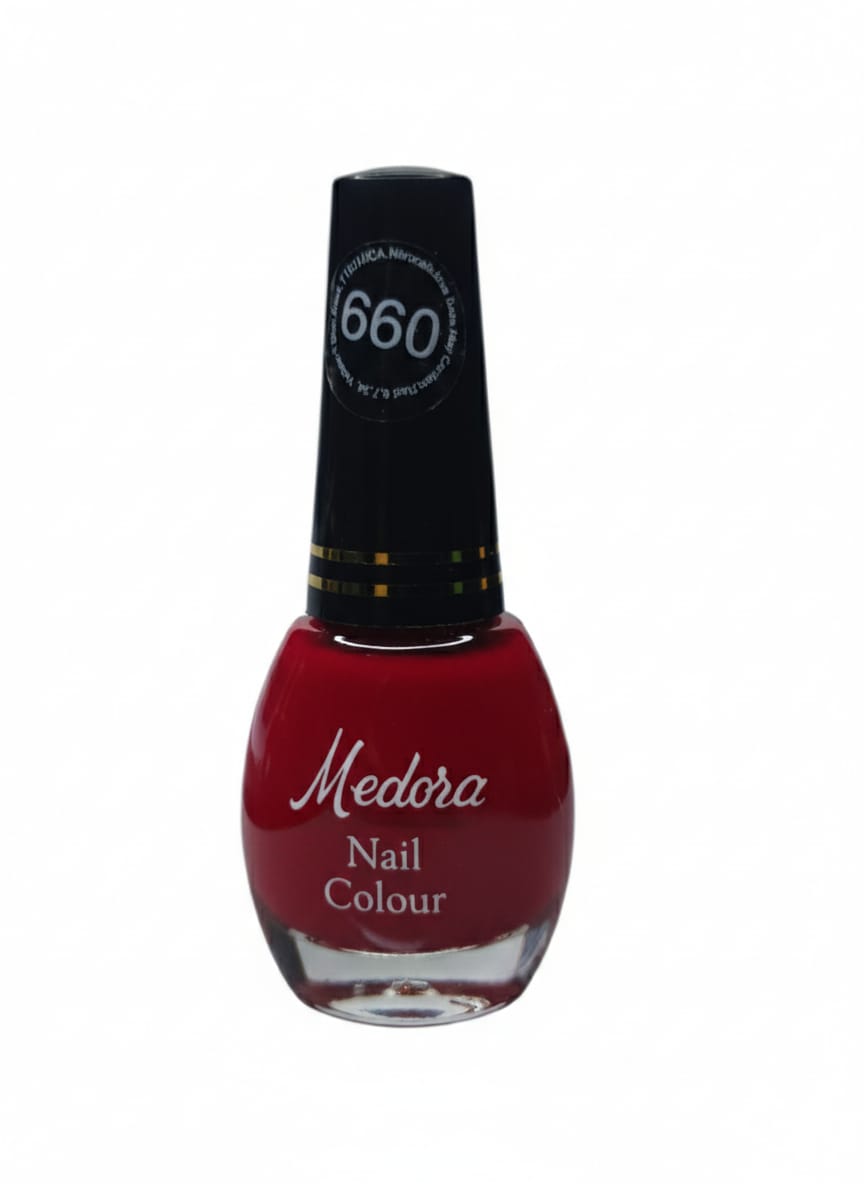 Medora fashion metallic nail polish - nail paint shade 660 (10ml) - Maroon colours collection 