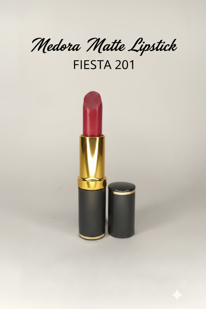 Medora matte lipstick Shade 201 Fiesta Swatch 