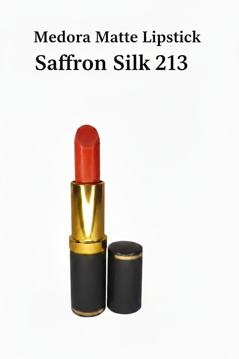 Medora matte lipstick shade 213 Saffron silk - Orange colours collection 