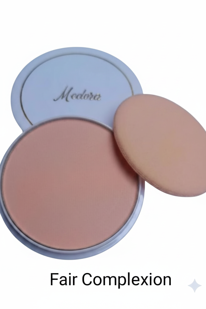 Medora face powder compact in Fair Complexion; long-lasting matte pressed powder for a smooth complexion