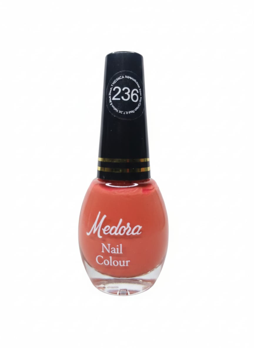 Medora matte nail polish - Nail paint shade Tender peach 236 (10ml) - Peach colours collection 