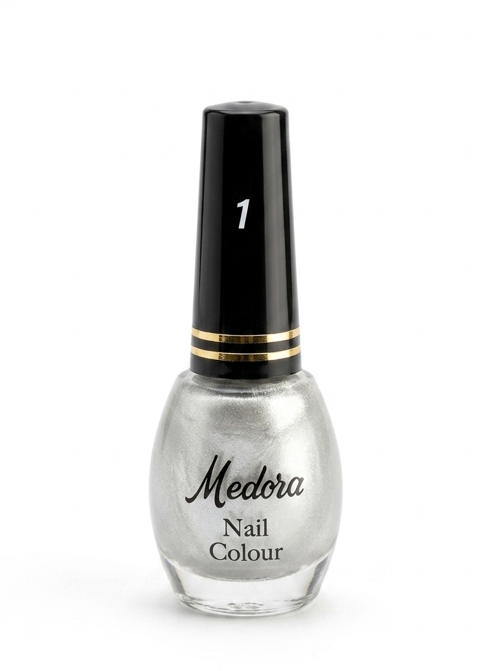 Medora fashion metallic nail polish - nail paint shade 1 (10ml) - Silver colours collection 