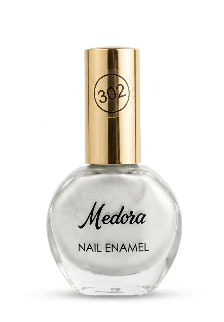 Medora Nail polish - Nail paint shade 302 (16ml) Silver colours collection 