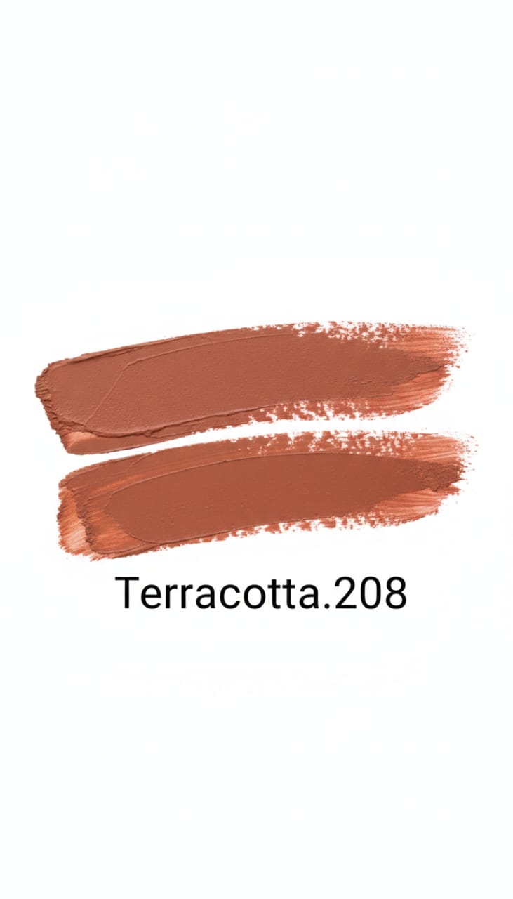 Medora matte lipstick shade 208 terracotta Swatch - Brown colours collection 