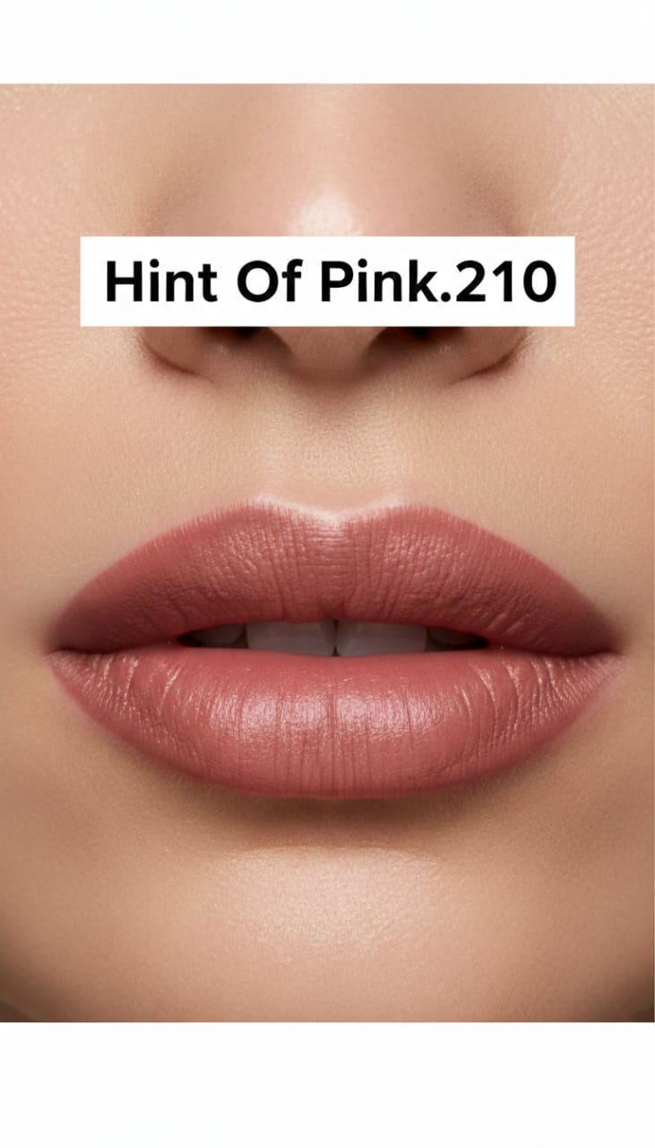 Medora matte lipstick shade 210 hind of pink on lips - Pink colours collection 