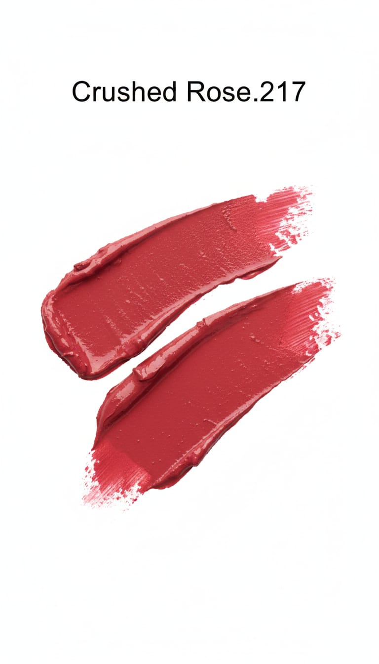 Medora matte lipstick shade 217 crushed rose swatch - Red colour collection 