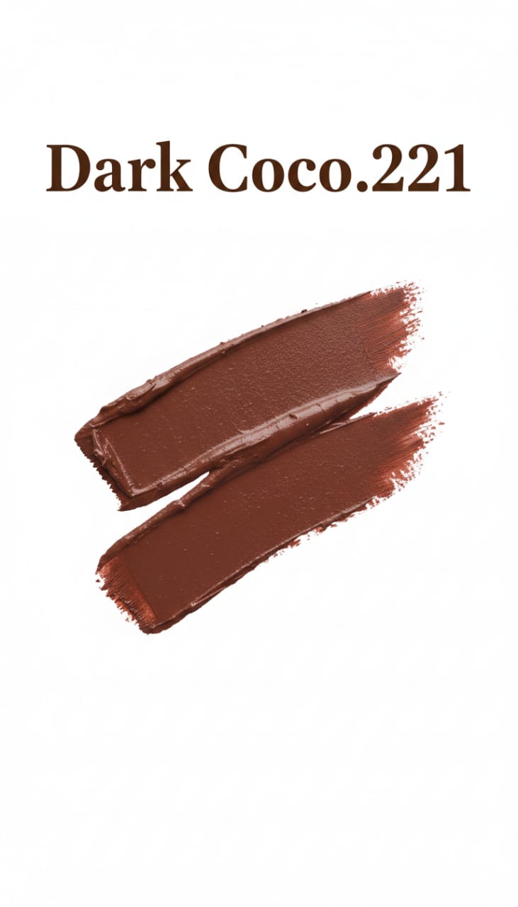 Medora matte lipstick shade 221 Dark coco Swatch - brown colours collection 