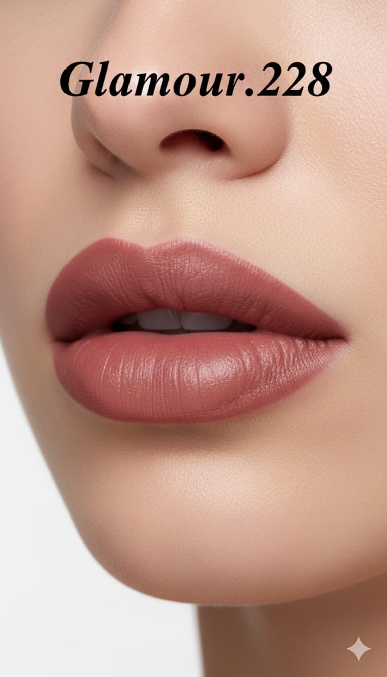 Medora matte lipstick 228 glamour on lips - Pink colours collection 