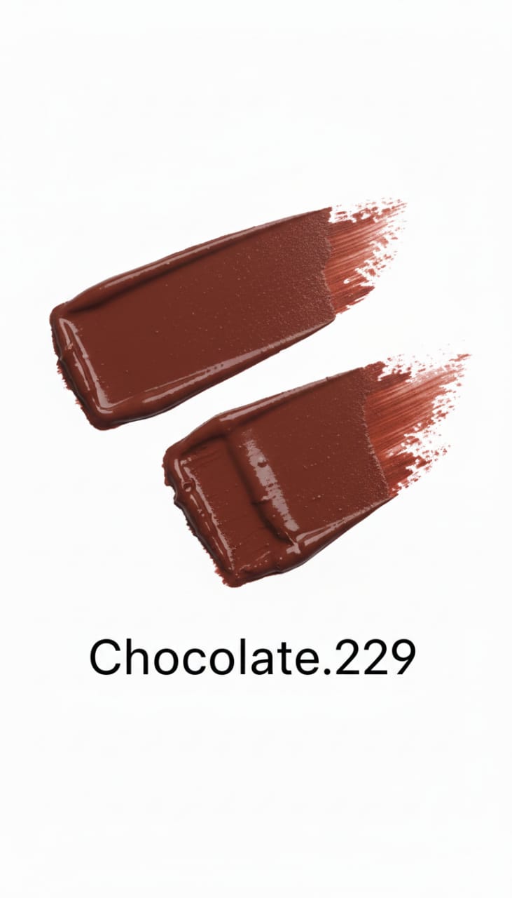 Medora matte lipstick shade 229 chocolate swatch - Brown colours collection 