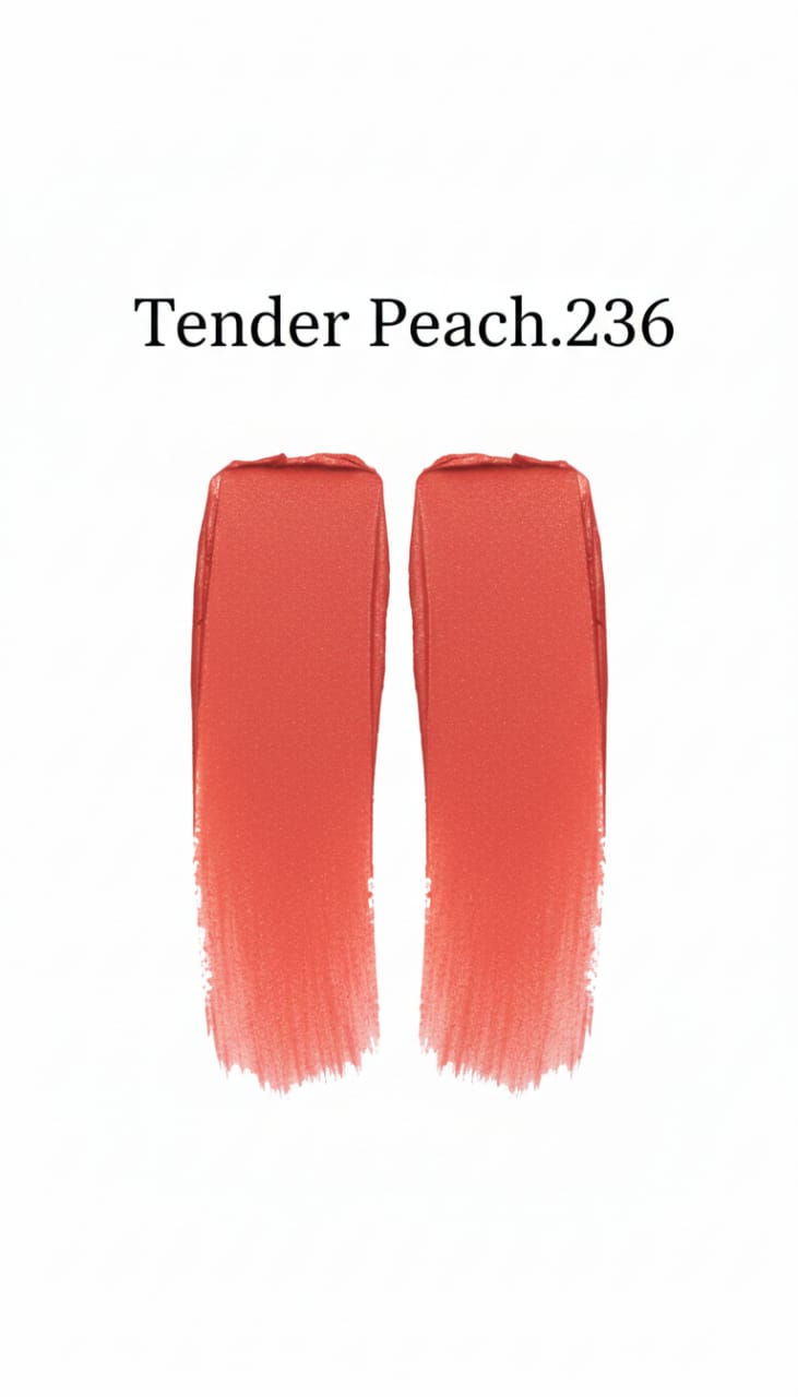 Medora matte lipstick shade 236 Tender peach swatch - Peach colours collection 