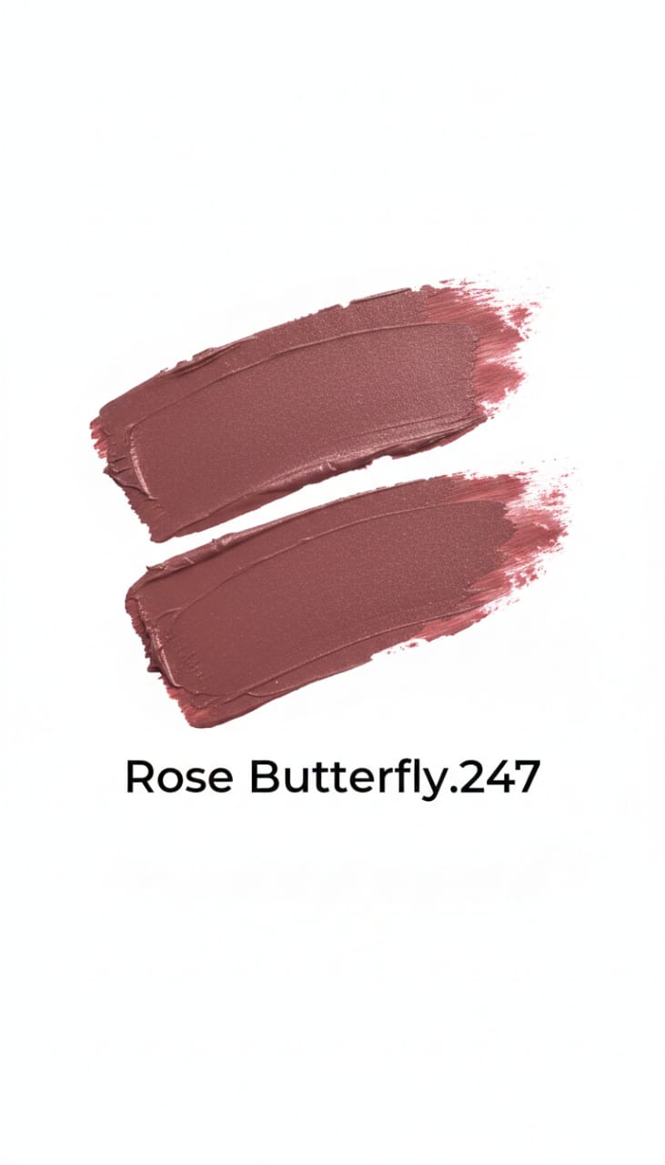 Medora matte lipstick shade 247 rose butterfly swatch - Pink colours collection 