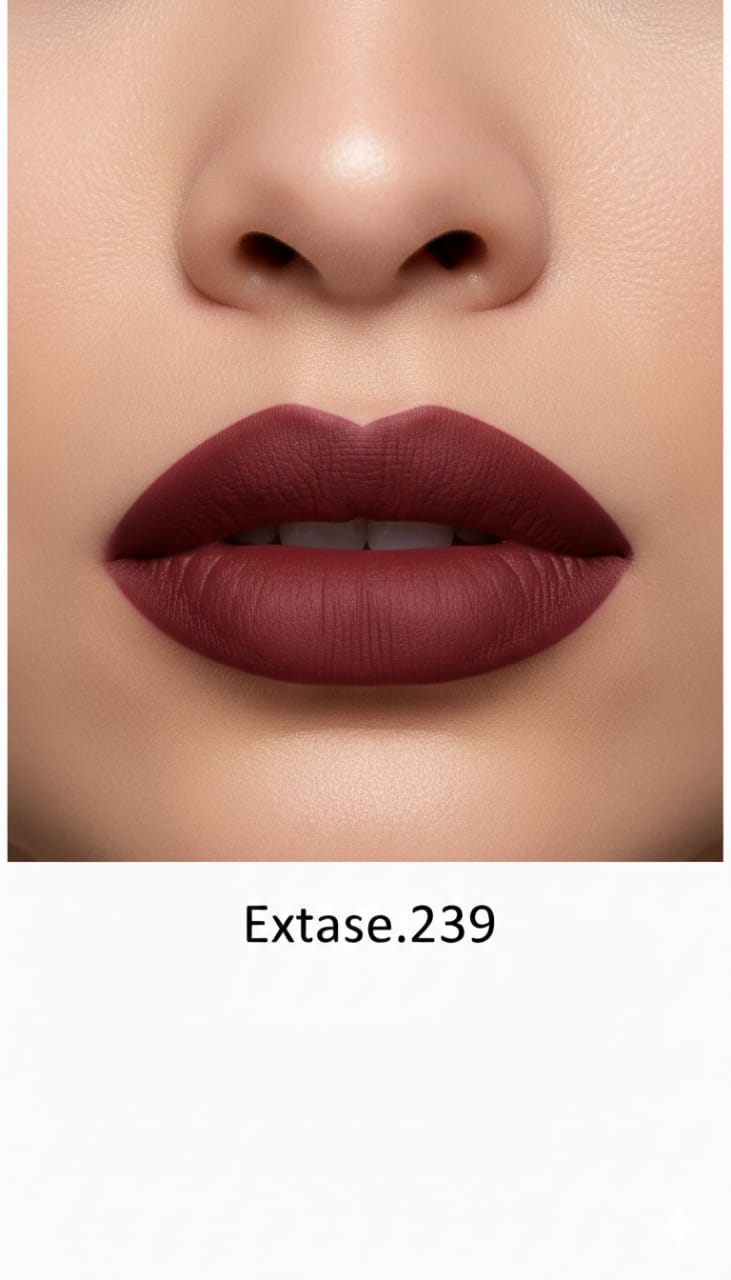 Medora matte lipstick shade 239 Extase on lips - Maroon colours collection 