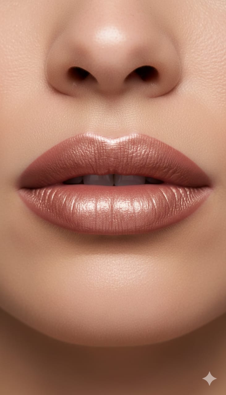 Medora matte lipstick shade 547 iced coffee on lips - Skin/Nude colours collection 