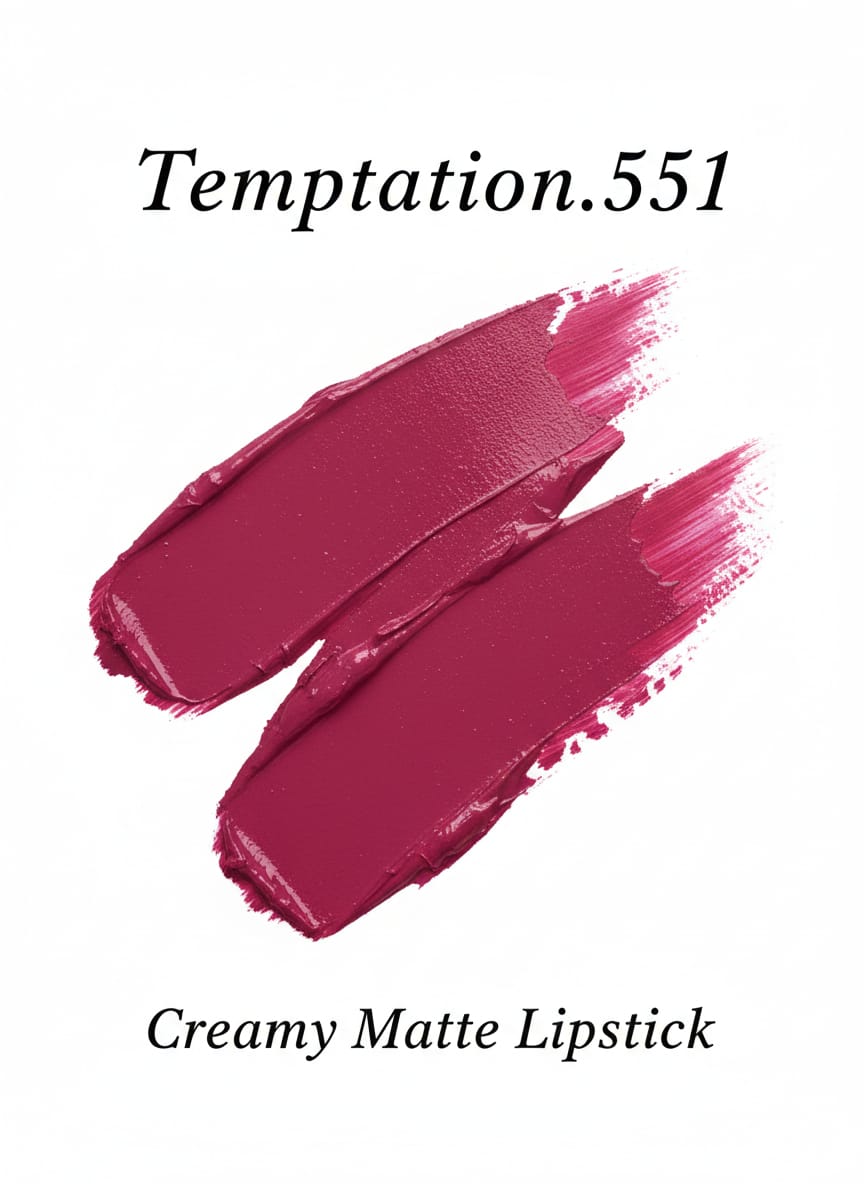 Medora matte lipstick shade 551 temptation swatch - Shocking pink colours collection 