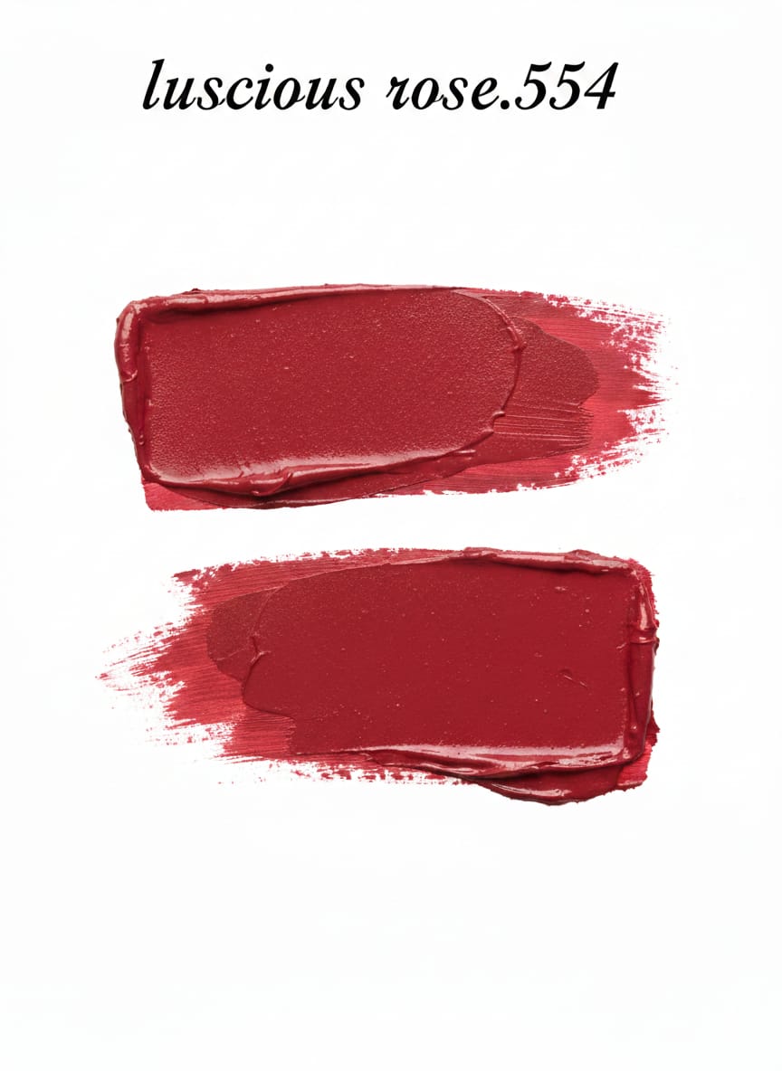 Medora matte lipstick shade 554 luscious rose swatch - Red colours collection 