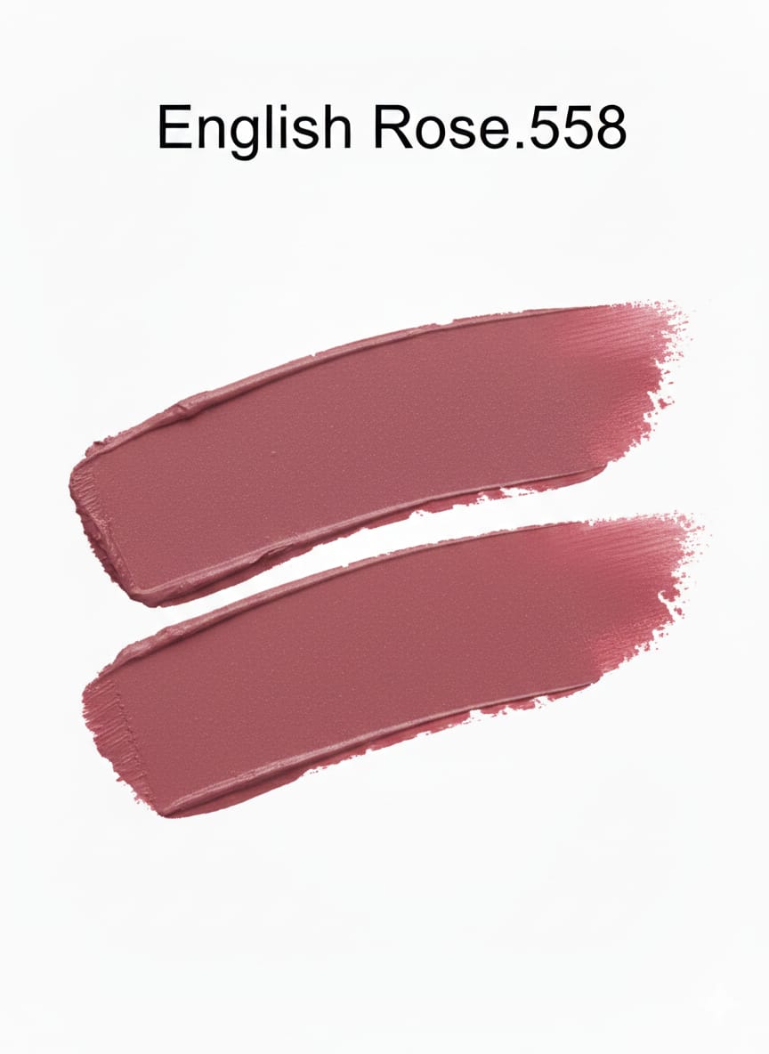 Medora matte lipstick shade 558 English rose swatch - Pink colours collection 