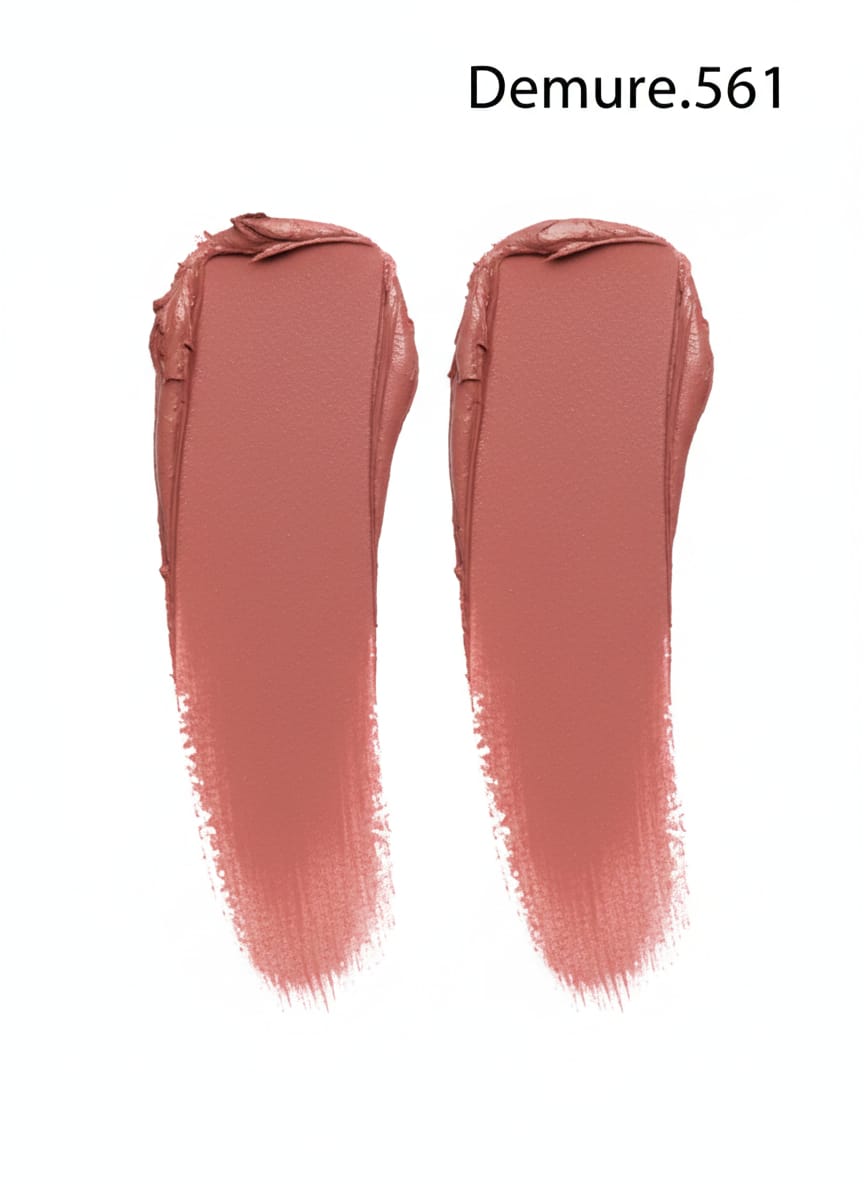 Medora matte lipstick shade shade 561 demure swatch - Skin/Nude colours collection 
