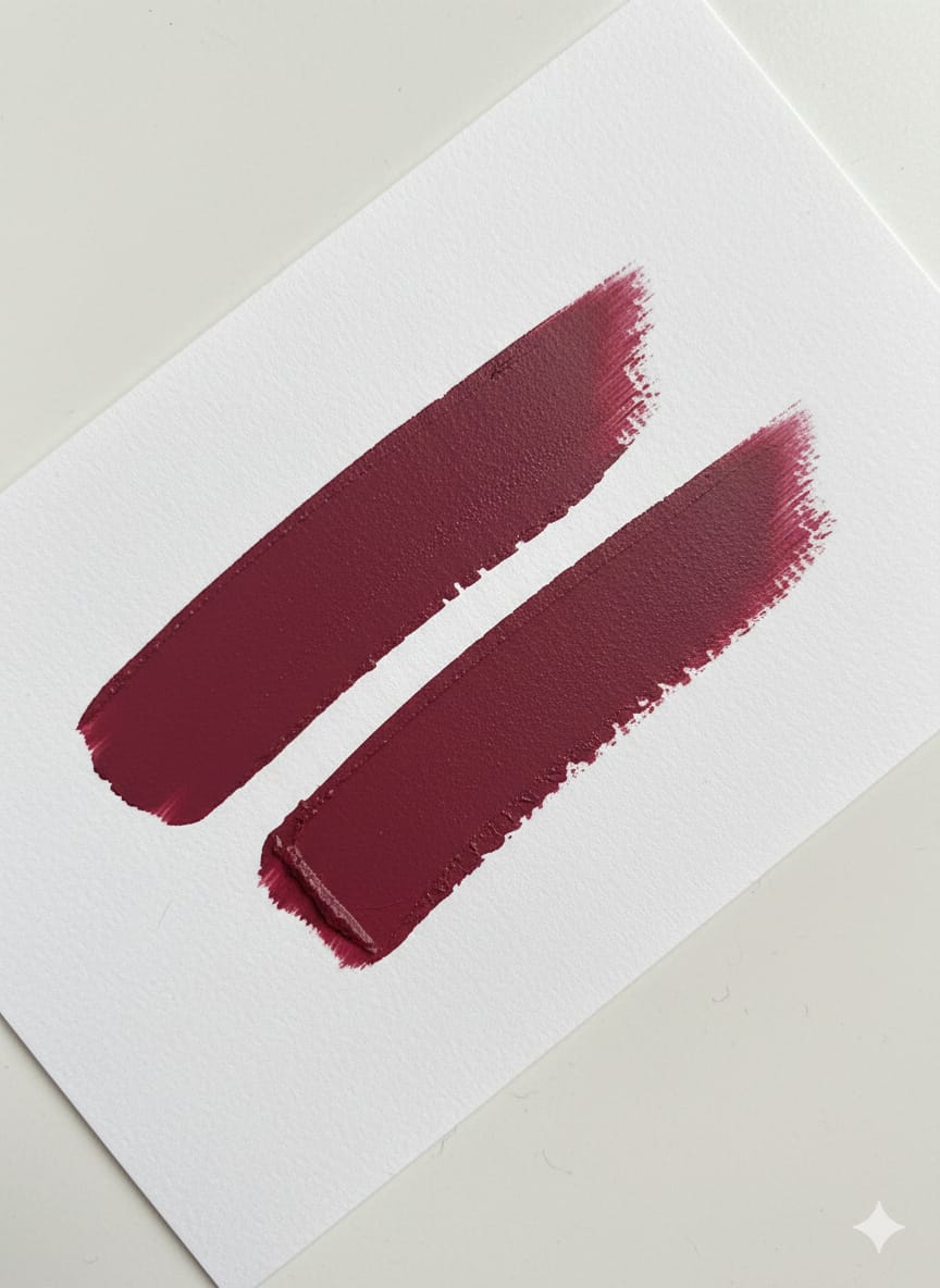 Medora matte lipstick shade 562 captive swatch - purple colours collection 