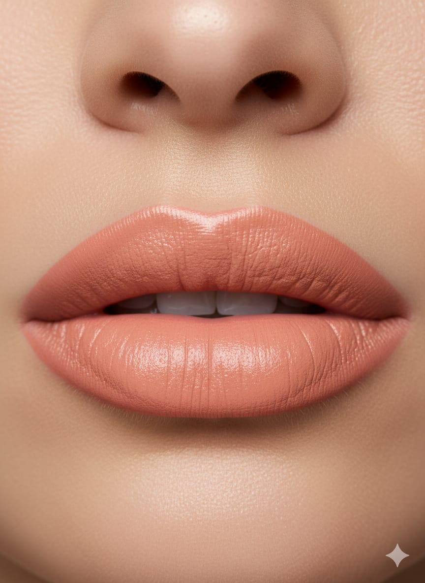 Medora matte lipstick shade 566 coral passion on lips - peach colours collection 