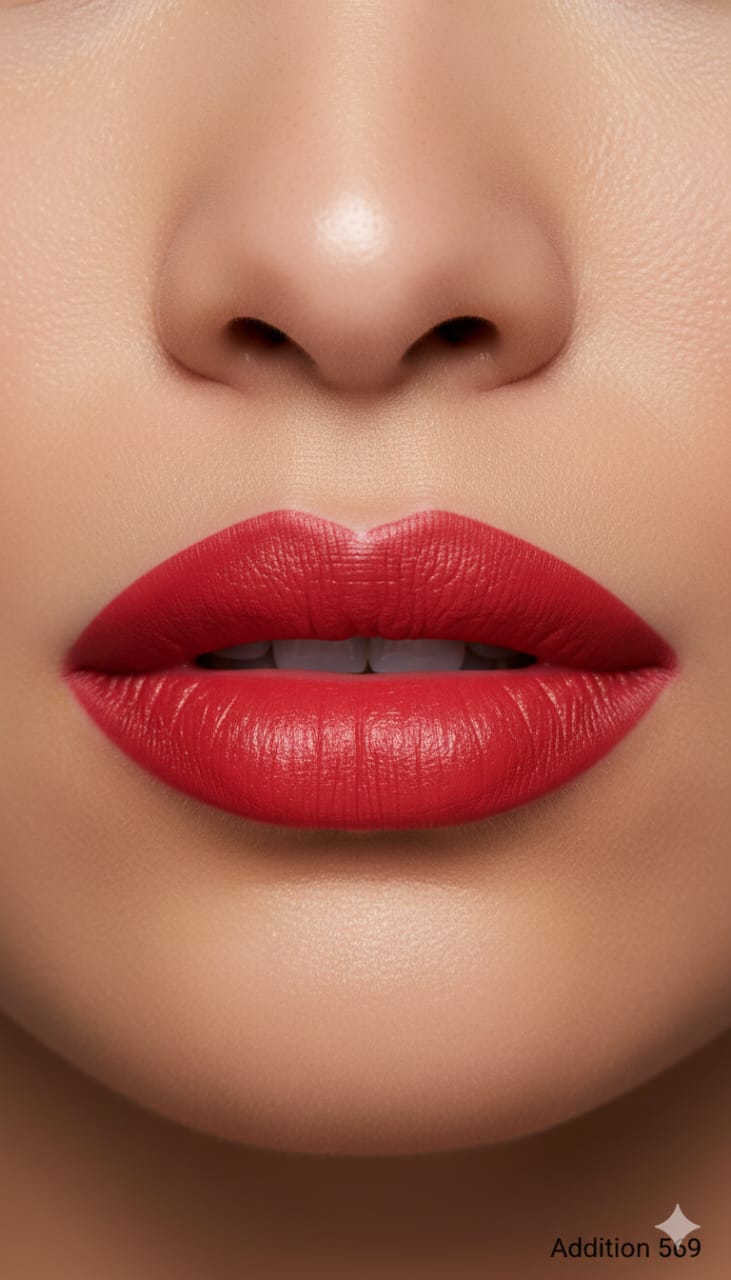 Medora matte lipstick shade 569 addiction on lips - Orange colours collection 