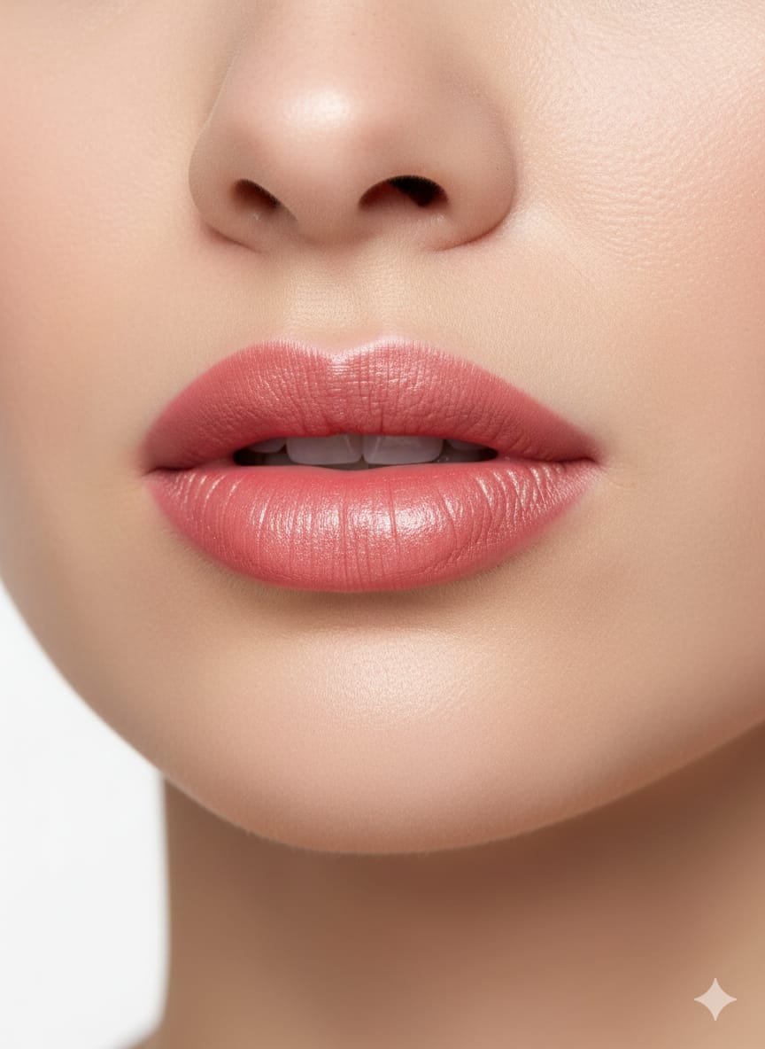 Medora matte lipstick shade 564 misty rose on lips