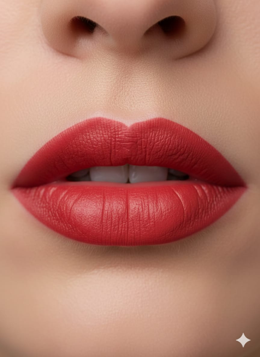 Medora matte lipstick shade 567 fashion forward on lips - Peach colours collection 