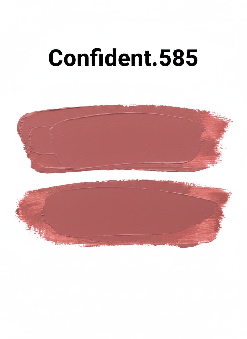 Medora matte lipstick shade 585 confident swatch - Skin/Nude colours collection 